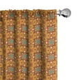 thumbnail image 1 of Ambesonne Floral 4-Panel Curtains, Portuguese Azulejo Style, 56"x95", Dark Yellow Sea Blue, 1 of 4