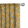 thumbnail image 1 of Ambesonne Floral 4-Panel Curtains, Retro Daisies and Poppies, 56"x95", Dark Yellow Purpleblue, 1 of 4