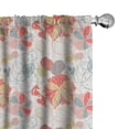 thumbnail image 1 of Ambesonne Floral Window Curtains, Retro Warm Colored Fall, Each 28" W x 63" L, Coral Yellow Grey, 1 of 4