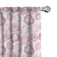 thumbnail image 1 of Ambesonne Floral Window Curtains, Romantic Blossoming Roses, Each 28" W x 95" L, Pink Mauve Taupe, 1 of 4