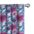 thumbnail image 1 of Ambesonne Floral 4-Panel Curtains, Romantic Watercolor Flora, 56"x95", Azure Blue Magenta, 1 of 4