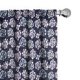 thumbnail image 1 of Ambesonne Floral Window Curtains, Rose Flowers and Succulent, Each 28" W x 95" L, Dark Purple Multicolor, 1 of 4