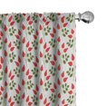 thumbnail image 1 of Ambesonne Floral Window Curtains, Rosehip Branches Botanical, Each 28" W x 95" L, Vermilion Fern Green, 1 of 4