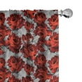 thumbnail image 1 of Ambesonne Floral Window Curtains, Roses Vintage Valentines, Each 28" W x 63" L, Red Grey Black, 1 of 5