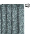 thumbnail image 1 of Ambesonne Floral Window Curtains, Round Bloom and Leaves, Each 28" W x 84" L, Indigo Seafoam, 1 of 4