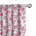 thumbnail image 1 of Ambesonne Floral Window Curtains, Sakura Flower Blossom Branch, Each 28" W x 63" L, Dark Mauve and Pink, 1 of 4