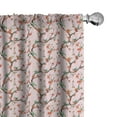 thumbnail image 1 of Ambesonne Floral Window Curtains, Sakura Tree Branches, Each 28" W x 63" L, Rose Salmon Jade Green, 1 of 3