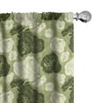 thumbnail image 1 of Ambesonne Floral Window Curtains, Silhouettes of Roses Art, Each 28" W x 63" L, Army Green and Dark Grey, 1 of 4