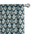 thumbnail image 1 of Ambesonne Floral Window Curtains, Simple 4 Petal Flowers, Each 28" W x 84" L, Petrol Blue Eggshell, 1 of 4