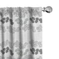 thumbnail image 1 of Ambesonne Floral 4-Panel Curtains, Simple Greyscale Botanical, 56"x95", Pale Grey and Coconut, 1 of 4