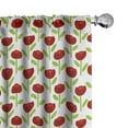 thumbnail image 1 of Ambesonne Floral 4-Panel Curtains, Simplistic Arrangement Tulip, 56"x63", White Lime Green, 1 of 4
