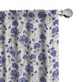thumbnail image 1 of Ambesonne Floral 4-Panel Curtains, Simplistic Gracious Flowers, 56"x95", Pale Grey and Dark Lavender, 1 of 4