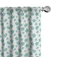 thumbnail image 1 of Ambesonne Floral Window Curtains, Summer Design Simple Flowers, Each 28" W x 84" L, Blue Orange and White, 1 of 4