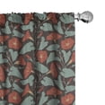 thumbnail image 1 of Ambesonne Floral Window Curtains, Victorian Bindweed Flowers, Each 28" W x 95" L, Vermilion Multicolor, 1 of 4