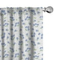 thumbnail image 1 of Ambesonne Floral 4-Panel Curtains, Vintage Rose Bouquets, 56"x84", Violet Blue Green White, 1 of 4