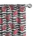 thumbnail image 1 of Ambesonne Floral Window Curtains, Watercolor Modern Flowers, Each 28" W x 63" L, White Black Coral, 1 of 4