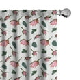 thumbnail image 1 of Ambesonne Floral Window Curtains, Watercolor Roses Leaves Art, Each 28" W x 63" L, Pastel Pink Grey Teal, 1 of 4