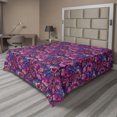 thumbnail image 1 of Ambesonne Floral Abstract Flat Bedding Sheet Soft Top Sheet, Colorful Flowers, California King, Violet Dark Purple and Coral, 1 of 1