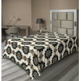 thumbnail image 1 of Ambesonne Floral Abstract Flat Bedding Sheet Soft Top Sheet, Leaves and Flowers, Twin, Sepia Beige Charcoal Grey, 1 of 1