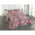 thumbnail image 1 of Ambesonne Floral Aquarelle Quilted Coverlet 3 Pcs, Art Romance Floral, King Size, Pastel Pink Pale Pink, 1 of 4