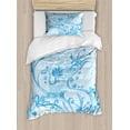 thumbnail image 1 of Ambesonne Floral Art Duvet Cover Sets, Sketchy Flower Layout, 2-Twin, Pale Blue, 1 of 4