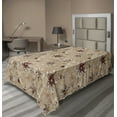 thumbnail image 1 of Ambesonne Floral Art Flat Bedding Sheet Soft Top Sheet, Flowers Romantic Details, Twin, Pale Brown Dark Brown Tan, 1 of 1