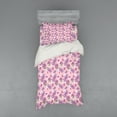 thumbnail image 1 of Ambesonne Floral Bedding Set 3 Pcs, Butterfly Cartoon Style, Twin, Pale Pink Lavender, 1 of 2