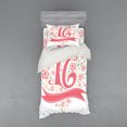 thumbnail image 1 of Ambesonne Floral Bedding Set 3 Pcs, Floral 16, Twin XL, Dark Coral Mint, 1 of 3
