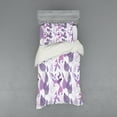 thumbnail image 1 of Ambesonne Floral Bedding Set 3 Pcs, Foliage Leaves Purple, Twin, Lavender Lilac Beige, 1 of 2