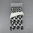 thumbnail image 1 of Ambesonne Floral Bedding Set 3 Pcs, Geometric Soft Spring, Twin XL, Pale Green Slate Blue, 1 of 3