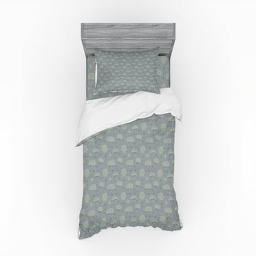 Ambesonne Floral Bedding Set 3 Pcs, Minimalistic Graceful Flower, Twin XL, Multicolor
