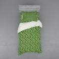 thumbnail image 1 of Ambesonne Floral Bedding Set 3 Pcs, Overview of Flowers Leaves, Twin, Fern Green White, 1 of 2