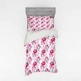 thumbnail image 1 of Ambesonne Floral Bedding Set 3 Pcs, Watercolor Poppy Romance, Twin, Magenta Pink Grey, 1 of 3