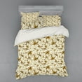 thumbnail image 1 of Ambesonne Floral Bedding Set 4 Pcs, Blooming Flowers Petals, Queen, White Yellow Beige, 1 of 3