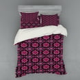 thumbnail image 1 of Ambesonne Floral Bedding Set 4 Pcs, Boho Botany Foliage, Queen, Burgundy Magenta Teal, 1 of 3