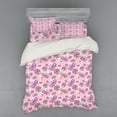 thumbnail image 1 of Ambesonne Floral Bedding Set 4 Pcs, Butterfly Cartoon Style, Queen, Pale Pink Lavender, 1 of 2
