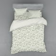 thumbnail image 1 of Ambesonne Floral Bedding Set 4 Pcs, Damask with Ethnic, Queen, Reseda Green White, 1 of 3