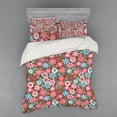 thumbnail image 1 of Ambesonne Floral Bedding Set 4 Pcs, Flower Petals Florets, Queen, Pink Brown and Teal, 1 of 3