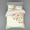 thumbnail image 1 of Ambesonne Floral Bedding Set 4 Pcs, Ladybugs Flowers Spring, Queen, Pale Green Red, 1 of 3