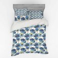 thumbnail image 1 of Ambesonne Floral Bedding Set 4 Pcs, Ombre Romantic Flowers, Queen, Grey Navy, 1 of 3