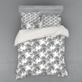 thumbnail image 1 of Ambesonne Floral Bedding Set 4 Pcs, Plant Blossom Spring, Queen, Black Grey White, 1 of 3