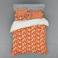 thumbnail image 1 of Ambesonne Floral Bedding Set 4 Pcs, Poppies Retro Spring, Queen, Orange and Ivory, 1 of 3