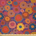 thumbnail image 1 of Ambesonne Floral Boho Fabric by the Yard Microfiber, Circular Flowers Art, 5 Yards, Burnt Orange Quartz, 1 of 1