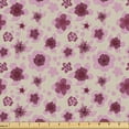 thumbnail image 1 of Ambesonne Floral Boho Fabric by the Yard Upholstery, Retro Botanical Flowers, 10 Yards, Grey Pink Dried Rose, 1 of 5