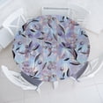 thumbnail image 1 of Ambesonne Floral Boho Fitted Round Tablecloth, Flowers Pattern Spring, 40"- 44" Diameter, Pale Ceil Blue and Lavender, 1 of 5