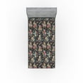 thumbnail image 1 of Ambesonne Floral Boho Fitted Sheet, Art Blooming Flowers, Twin Size, Dark Taupe Multicolor, 1 of 5