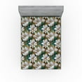 thumbnail image 1 of Ambesonne Floral Boho Fitted Sheet, Pattern Delicate Floral, California King, Pale Ceil Blue Ginger, 1 of 5