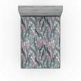 thumbnail image 1 of Ambesonne Floral Boho Fitted Sheet, Simple Falling Blooms, California King, Cadet Blue Pale Pink, 1 of 5
