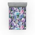 thumbnail image 1 of Ambesonne Floral Boho Fitted Sheet, Watercolor Blooms Art, Full Size, Lavender Blue Pale Lilac, 1 of 5