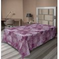 thumbnail image 1 of Ambesonne Floral Boho Flat Bedding Sheet Soft Top Sheet, Dahlias and Amaryllis, Twin XL, Eggplant Pale Lilac White, 1 of 1
